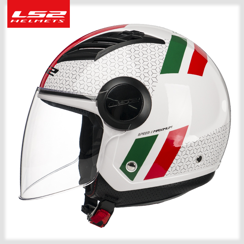 正品LS2半盔男女摩托车头盔四分之三加大大号电动车安全帽3c认证O