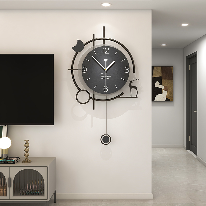 现代简约客厅装饰钟表家用时尚创意2023新款时钟挂墙大气轻奢挂钟