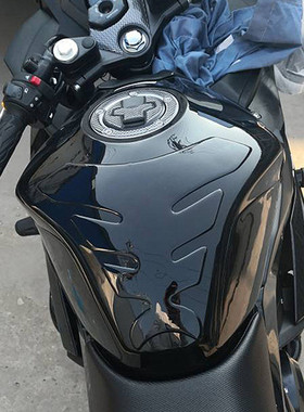 适用于铃木摩托车改装贴花250R鱼骨贴GSX250油箱保护防刮纯黑软胶