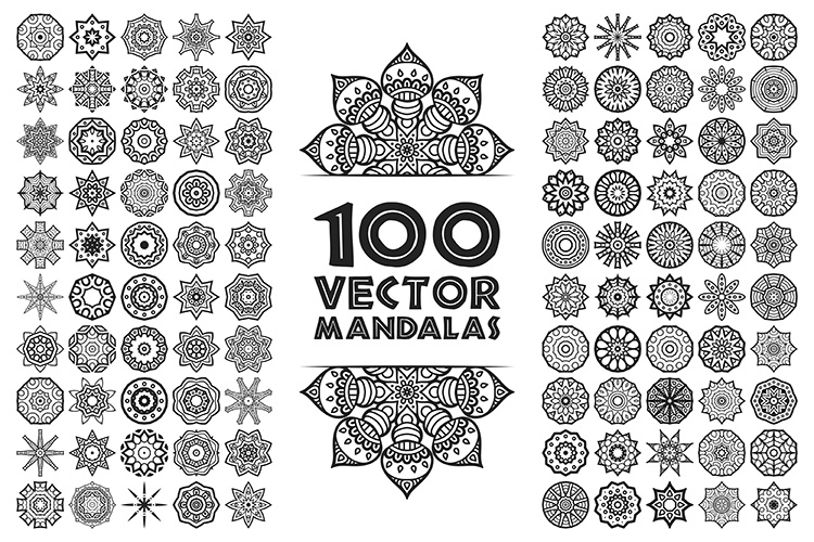 100款圆形花纹图案个性传统风格纹样装饰花纹 AI格式矢量设计素材