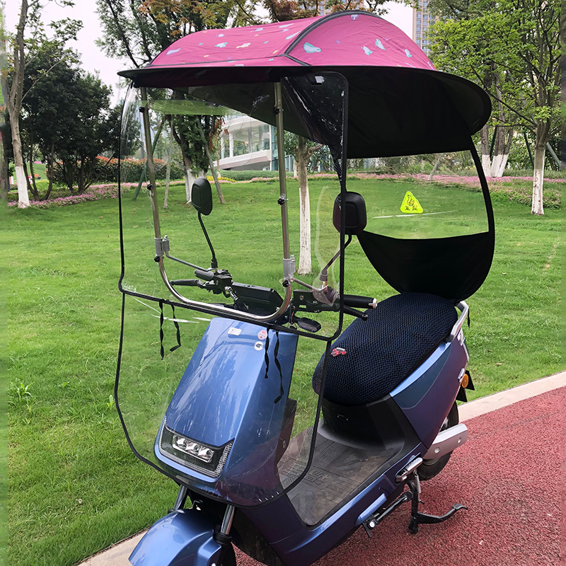 新款简易电动电瓶车加厚车棚雨棚篷蓬防晒防雨挡风罩摩托车遮阳伞
