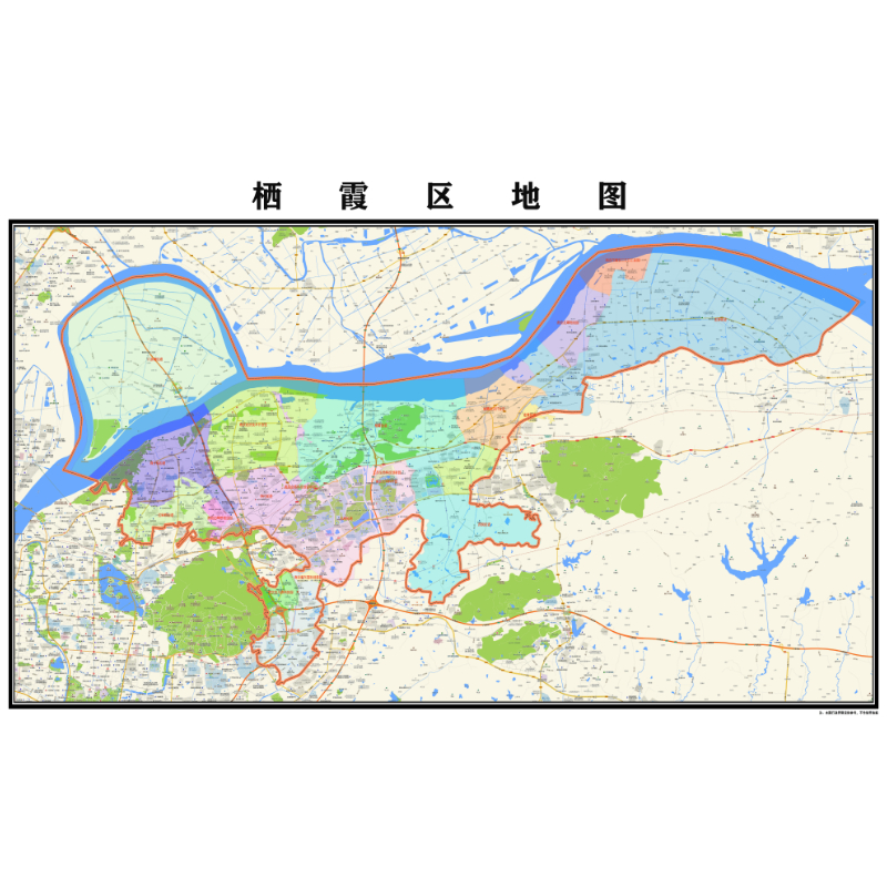 南京市栖霞区地图2023年行政区划市区主城区街道交通地图图片素材