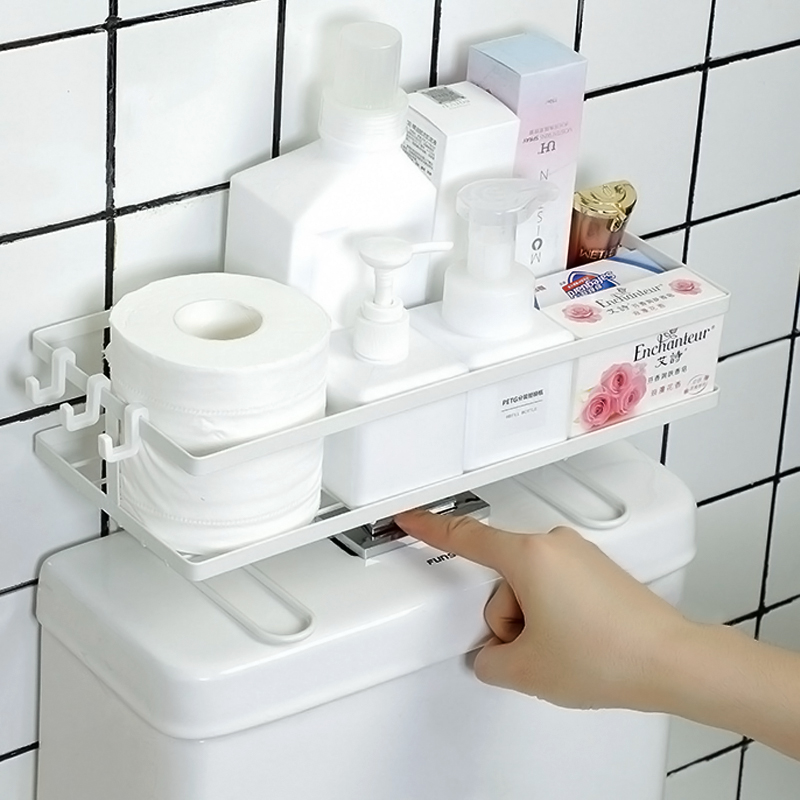 现货速发卫生间置物架厕所马桶水箱上免安装多功能浴室洗手间收纳