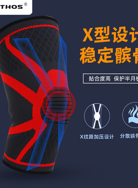 针织尼龙运动护膝男女弹力编织防风装备跑步透气护膝护具