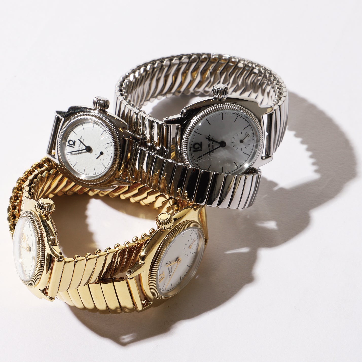 日本进口Vague Watch Co. 50年代经典表带点睛款男女复古小金表
