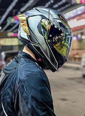 配件适用机车全盔3c认证摩托车男女四季通用碳纤维头盔三c蓝牙耳