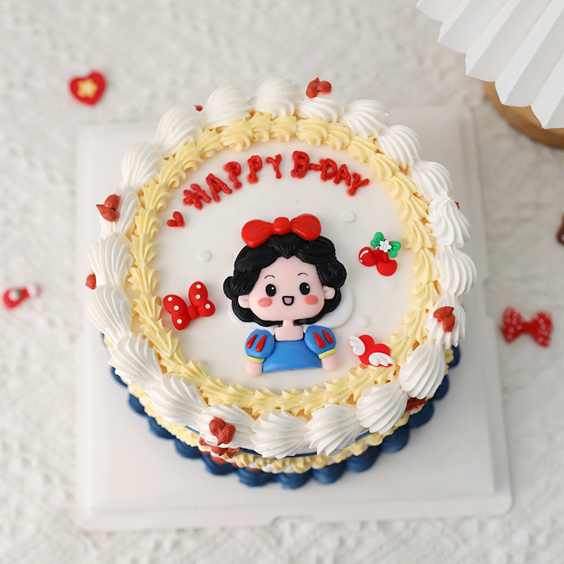 烘焙蛋糕装饰白雪公主半身软陶插件公主裙女孩子生日蛋糕装扮插件