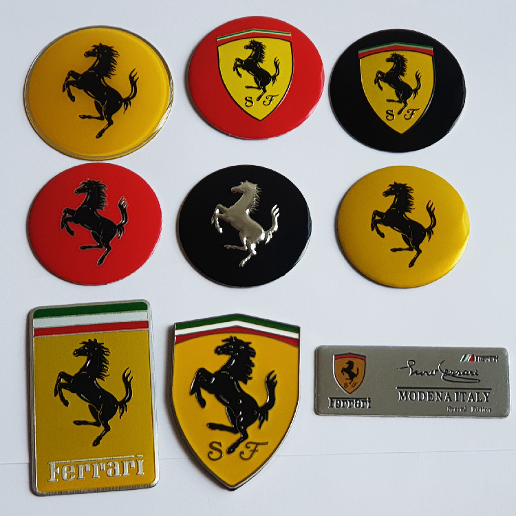 法拉利Ferrari金属车标 轮毂改装标志叶子板侧标尾标改装方向盘标