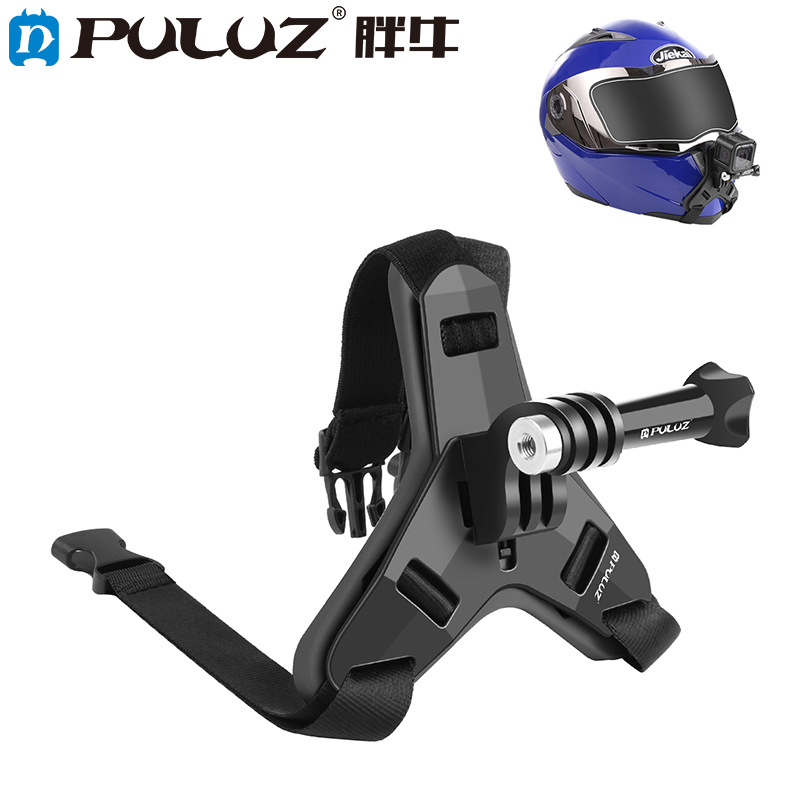 PULUZ胖牛摩托车头盔固定支架适用于GoPro及DJIOsmoAction相机