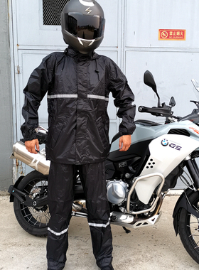 出口欧洲摩托车电动车骑行雨衣雨裤套装防风防雨防刮耐磨反光男女