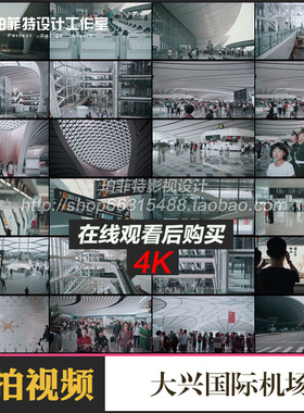 北京首都大兴国际机场航站楼交通客流候机宣传片4K高清视频素材
