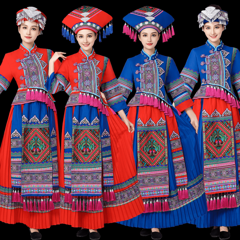 三月三壮族服饰成人苗族衣服舞蹈云南广西传统少数民族女演出服饰