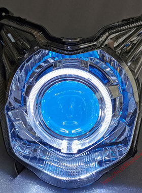 雅马哈飞致150摩托车YS 海5LED双光透镜天使恶魔眼氙气灯大灯总成