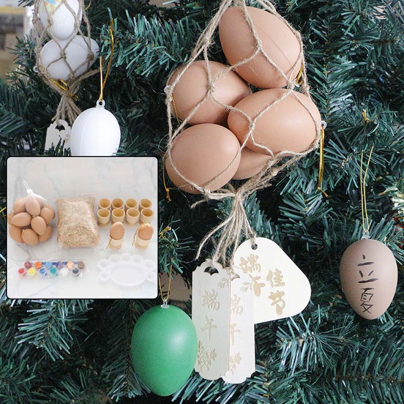 包邮8cm塑料复活节彩蛋绘画仿真鹅蛋模型玩具 丙烯颜料调色盘套装