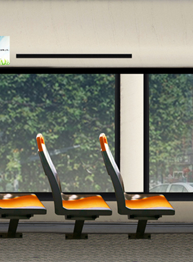 公交车室内小品公交座椅窗户乘车公约高清LED大屏幕舞台背景图片