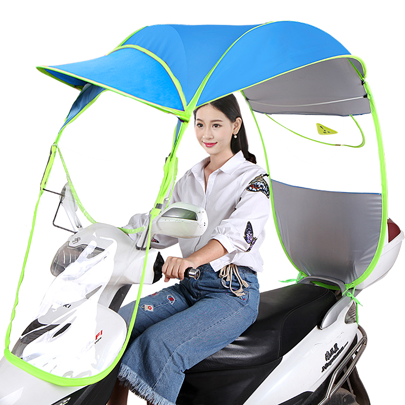 电动摩托车遮雨蓬棚新款电瓶车遮阳伞挡风罩O透明全封闭夏天防晒