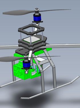 四旋翼结构含相机舵机控制3D模型