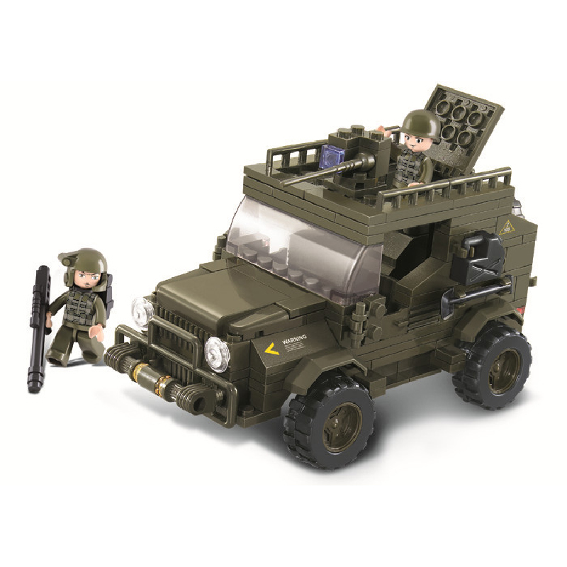 二战重型武装防雷吉普车陆军事益智拼装拼插苏联模型男孩积木玩具