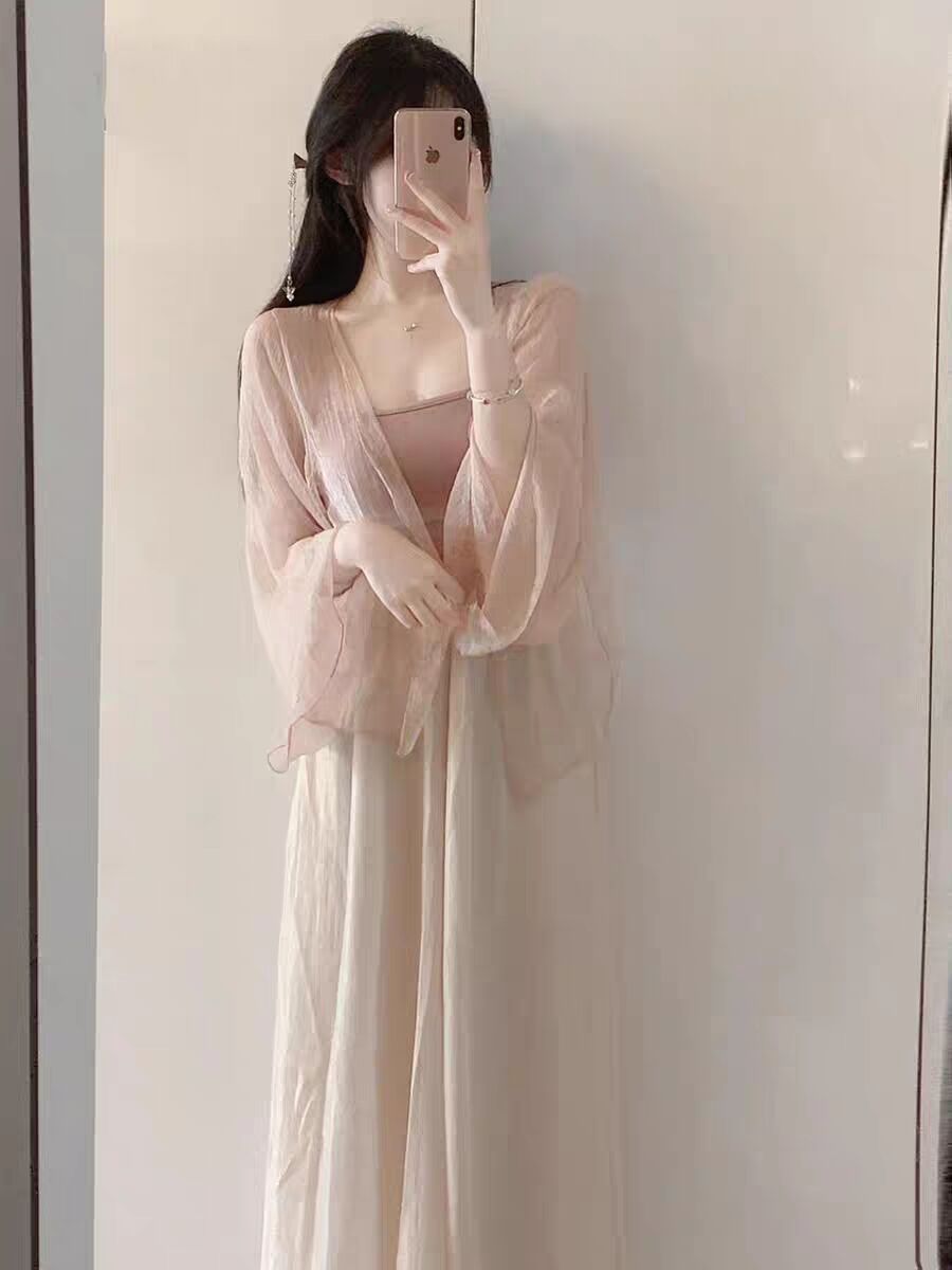 夏季新中式国风高级感小个子汉服改良版汉元素连衣裙子两件套装女
