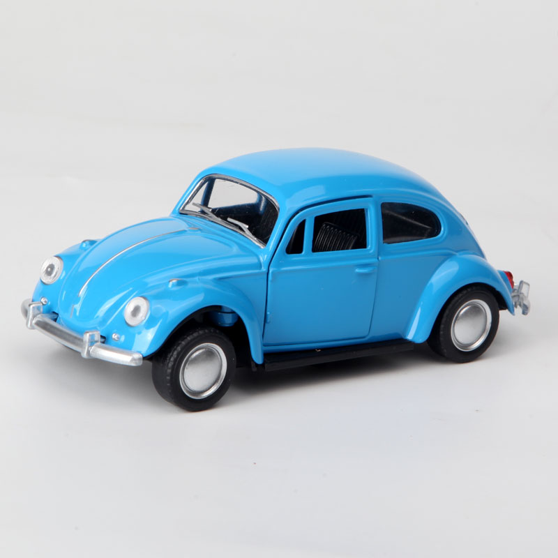原厂 1/32 VW Beetle 大众甲壳虫 合金汽车模型 蓝色 饰品 可开门