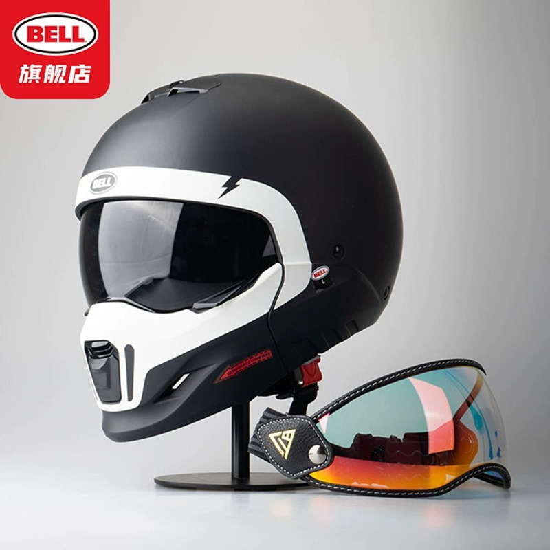 BELL BROOZER摩托车复古全盔战士3C组合头盔四季防雾机车男女半盔