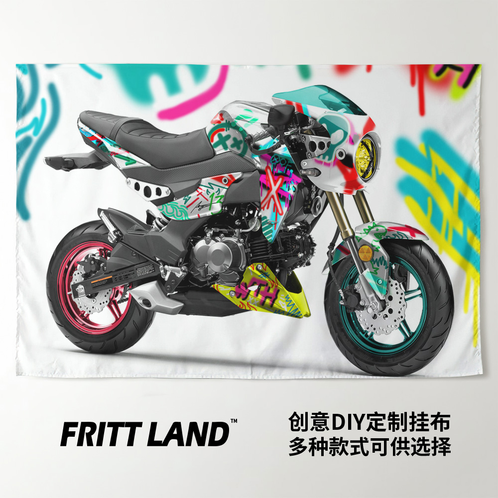 川崎Z系列Z125迷你街车摩托机车车迷周边装饰画背景墙布挂布海报