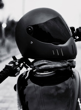 高档复古摩托车全盔男女士复古巡航机车头盔全覆式踏板安全帽四季