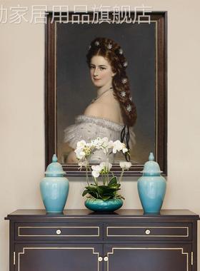 新款宫廷油画欧式人物油画茜茜公主画像有框装饰画客厅玄关墙面