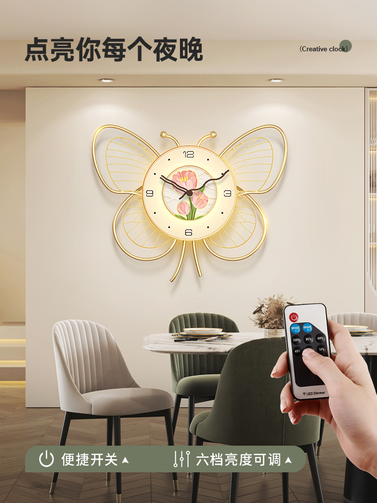 2023新款钟表挂钟客厅网红现代简约餐桌大气时尚创意装饰时钟挂墙