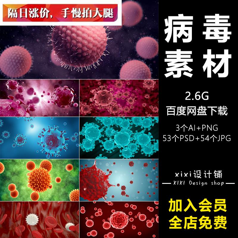 BD05高清冠状病毒细菌生物医学医疗海报宣传背景图片分层设计素材