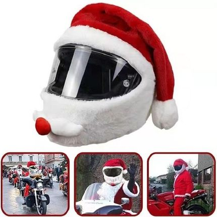 头盔套毛绒装饰小配件摩托车装饰品饰物圣诞节圣诞老人帽面具面罩