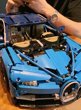 兼容乐高积木布加迪威龙遥控跑车高难度拼装赛车模型男孩玩具