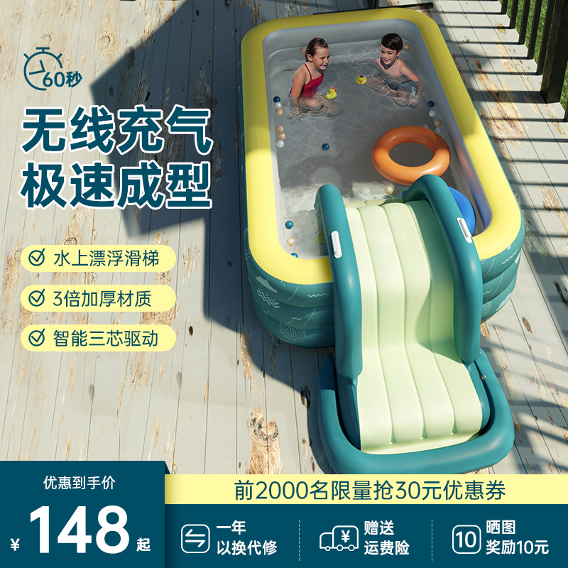 充气游泳池家用婴儿游泳桶儿童水池宝宝小孩滑梯家庭成人户外泳池