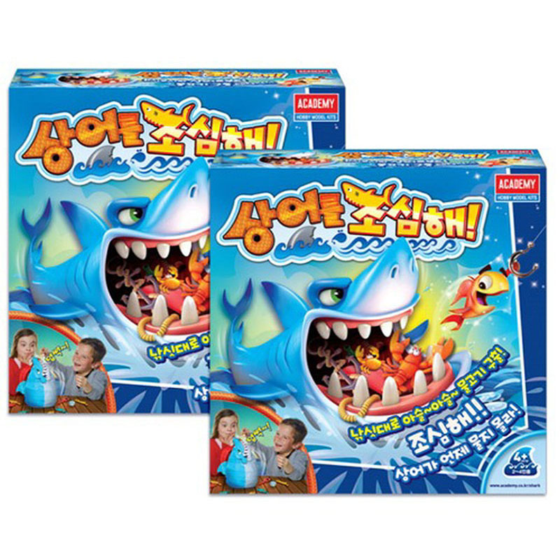 韩国进口儿童家家玩具小心大鲨鱼刺激惊险的鲨鱼嘴里偷小鱼游戏