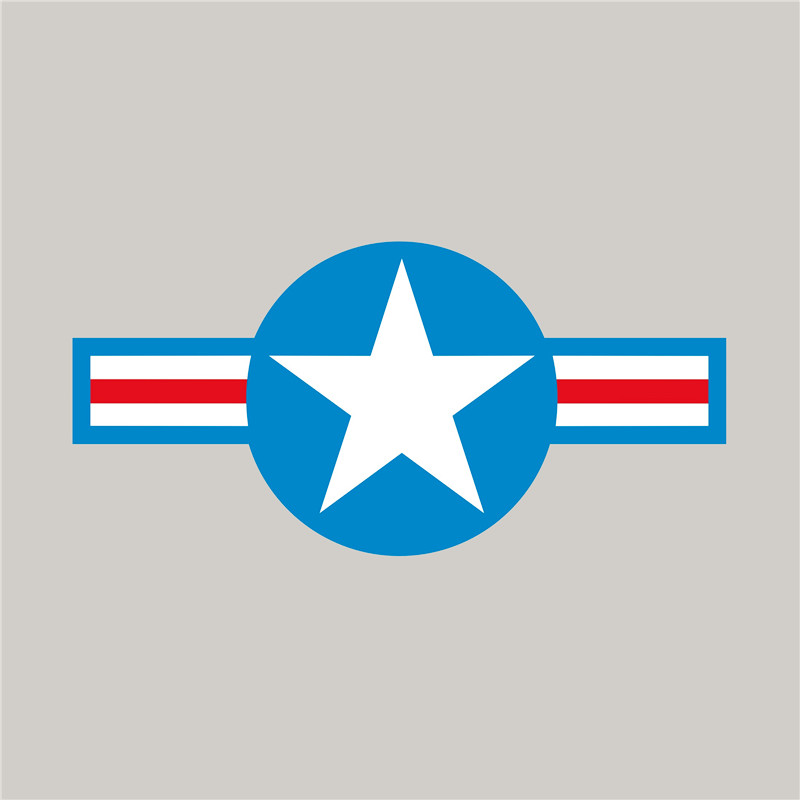 防水反光汽车贴纸电动摩托军迷二战盟军飞机JS006美国空军机徽标
