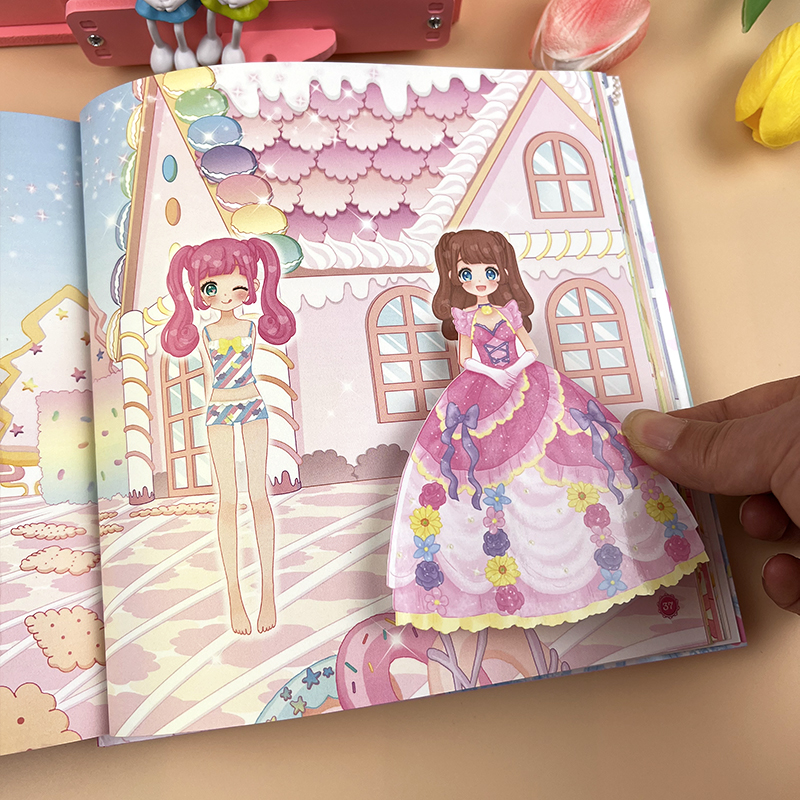 公主换装贴纸书女孩元气少女美丽粘贴贴画专注力儿童益智卡通玩具