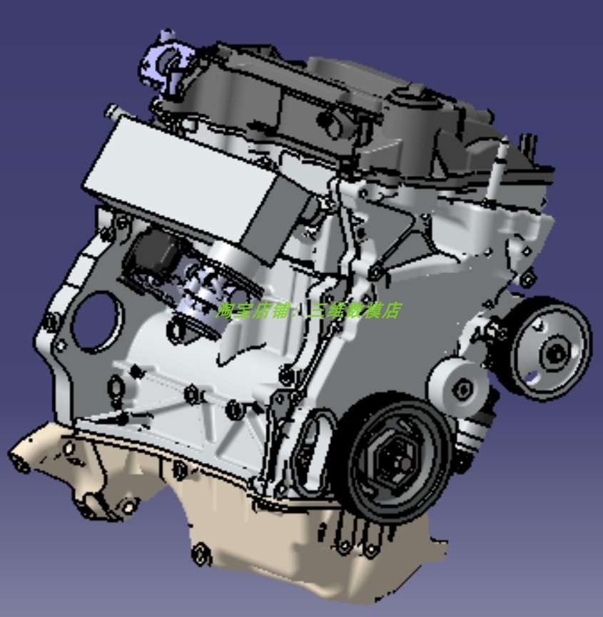 思域L4直列四缸l15b7汽油发动机3D三维几何数模型曲柄活塞油底壳