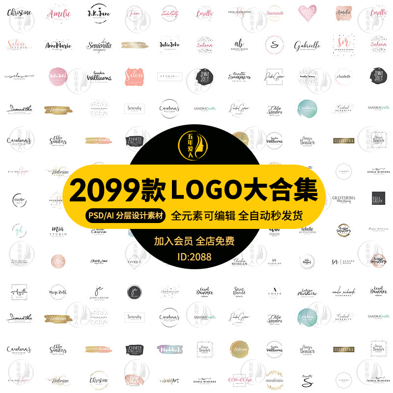 新款logo大合集欧美时尚户外标志模板ps设计素材AI矢量图品牌