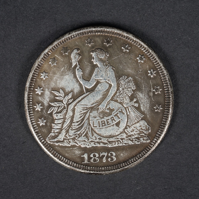 美国1873自由女神鹰洋贸易银圆铜质仿古币外币古玩收藏硬币把玩