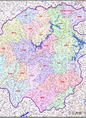 2022年3月安徽六安市金寨县百度版行政交通旅游乡镇村落分布地图