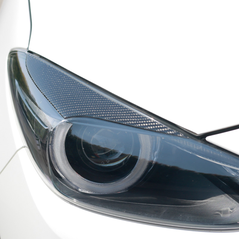 适用于14-19款昂克赛拉真碳纤维灯眉车贴车身外观装饰改装个性贴