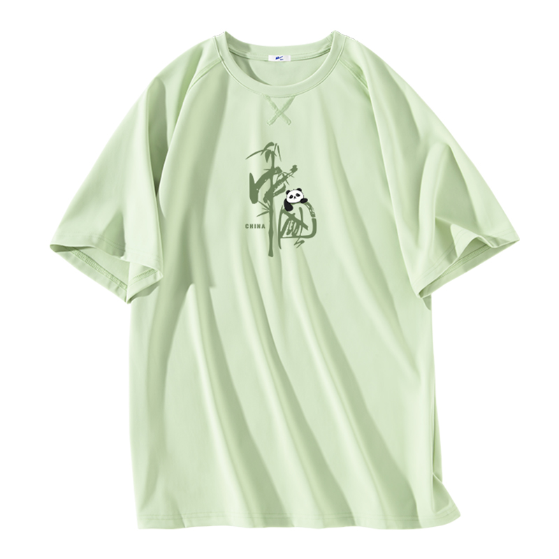 回力运动短袖男夏季冰感排汗健身潮流豆绿色速干衣女2024新款T恤
