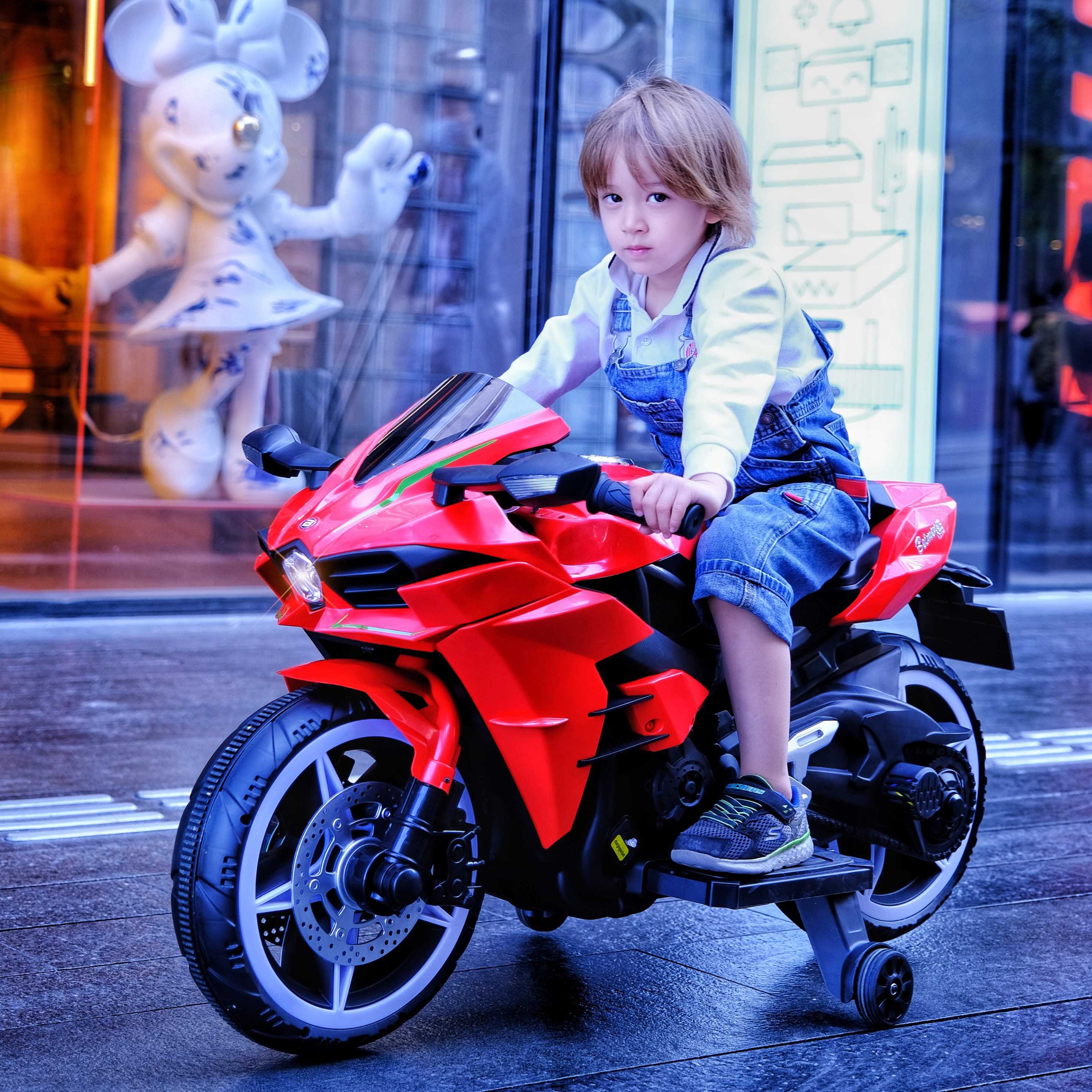高档儿童新款电动两轮摩托车可充电小孩宝宝可坐双人大型号电瓶玩