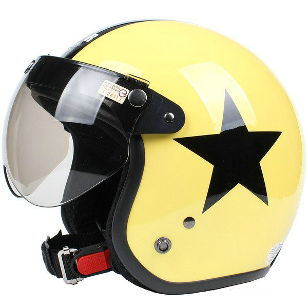 台湾正安骑士黄色星星成人哈雷复古电动摩托车头盔安全帽男女保暖