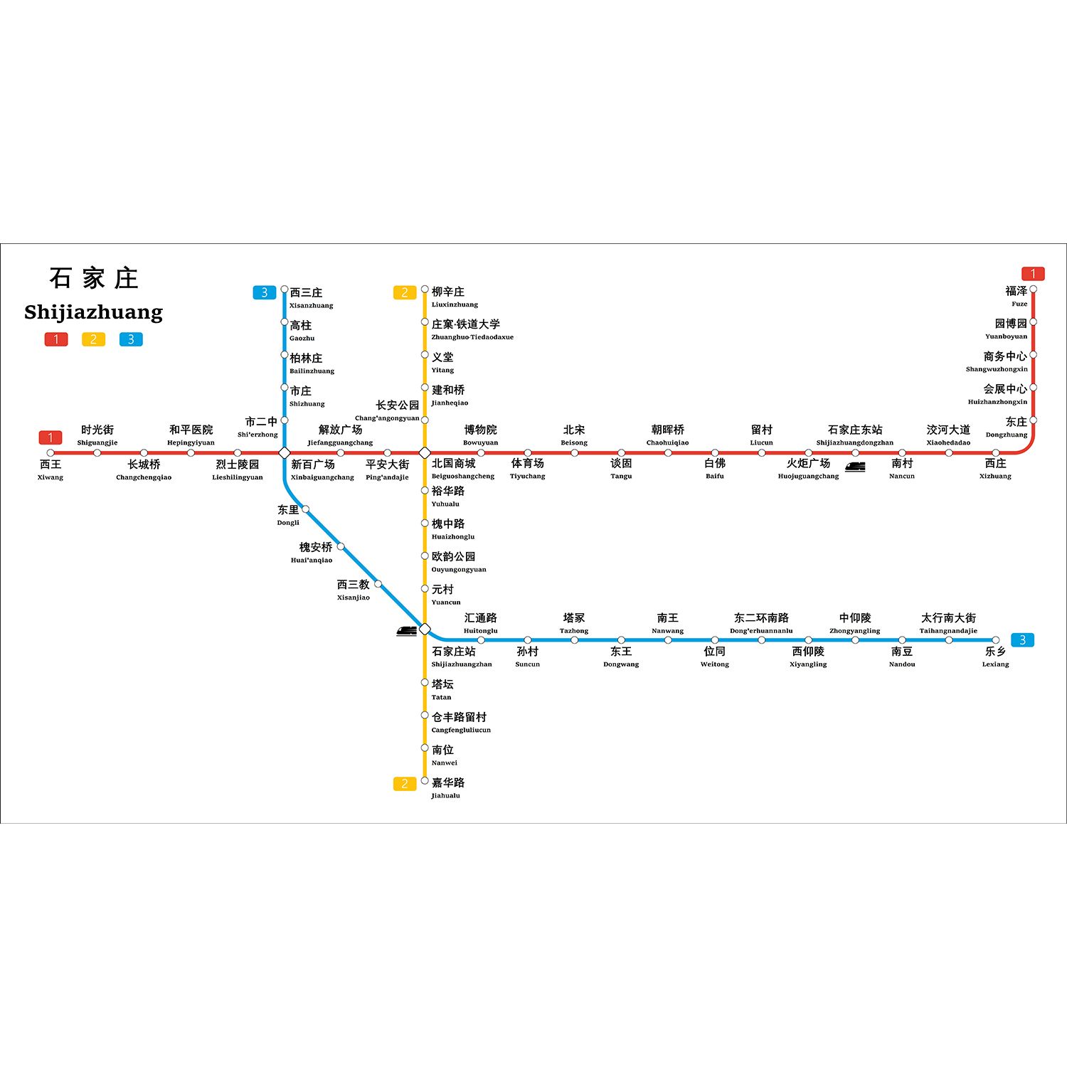 2024新版石家庄市地铁换乘线路图轨道线交通示意图苏州市海报贴纸