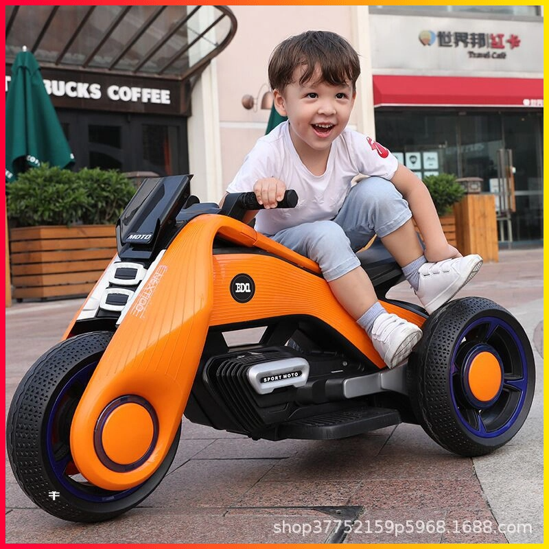贝多奇儿童电动摩托三轮车女孩电动小汽车车婴儿生日可坐人