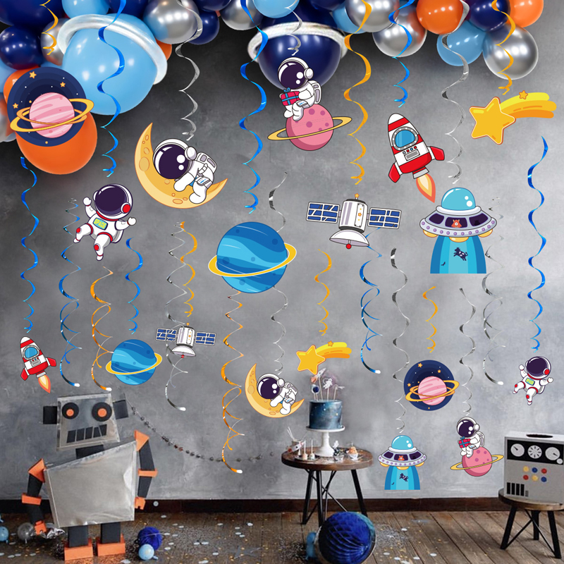 幼儿园教室太空宇宙环创装饰航天主题布置太阳系星球螺旋挂饰吊饰
