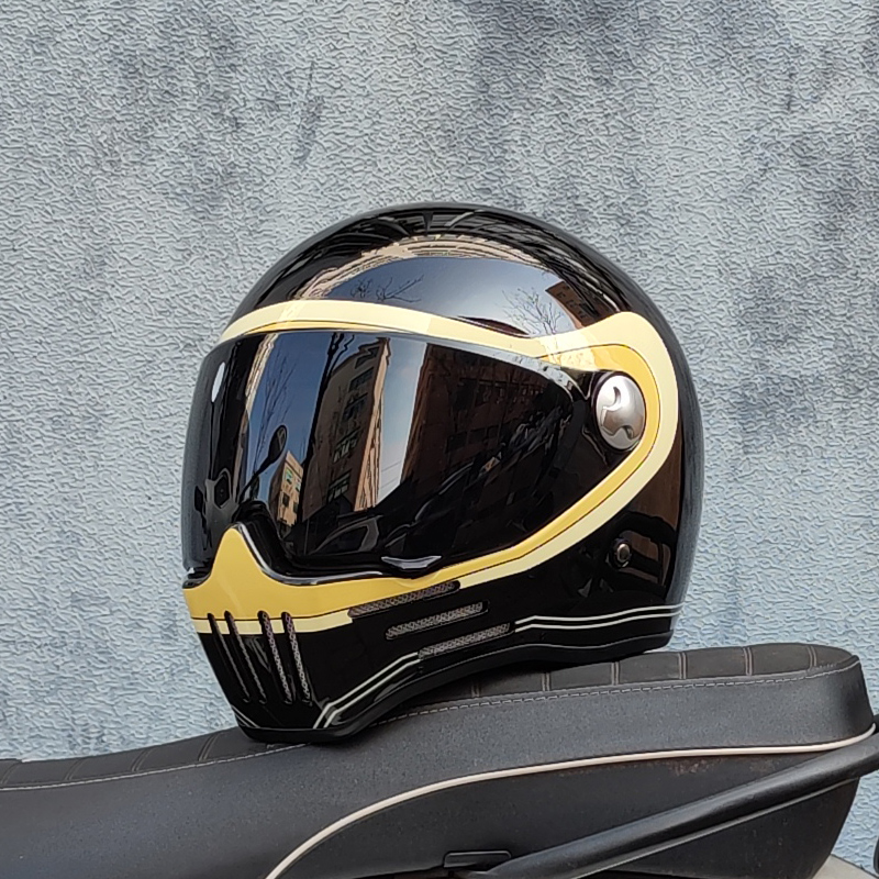 3C认证ORZ复古摩托车头盔男女全覆式四季巡航全盔可装蓝牙酷