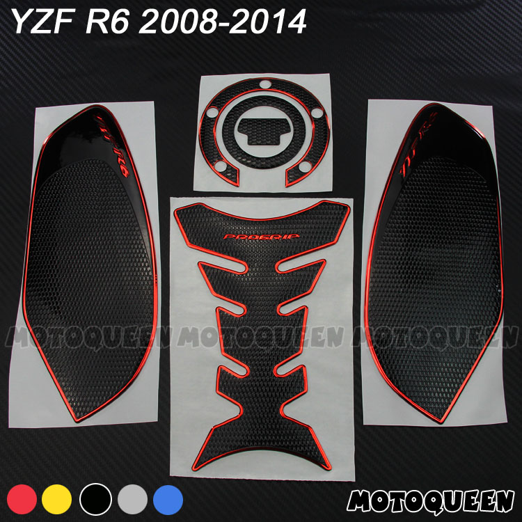 适用YZF-R6雅马哈YZF600摩托车油箱装饰防滑保护膜鱼骨贴花08-14