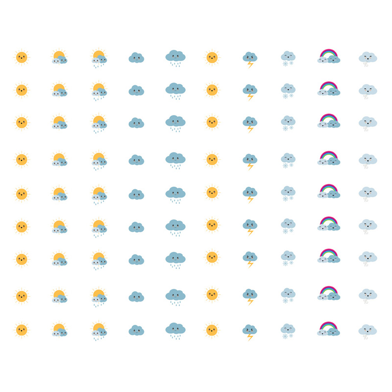 【已裁剪】晴雨表天气预报符号网红手账贴纸装饰小图案儿童贴贴画